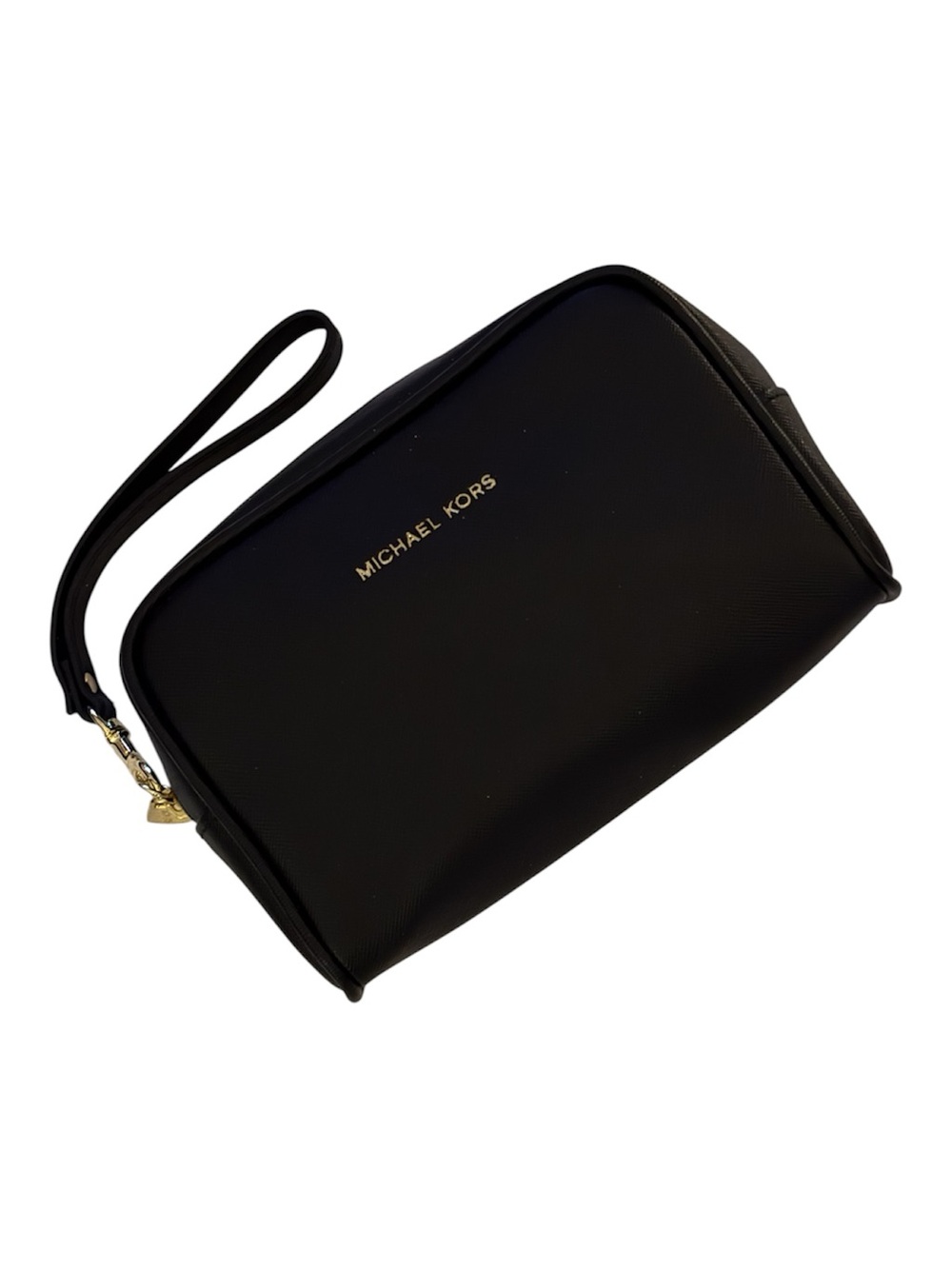 NWOT MICHAEL Michael Kors Black Saffiano Leather Jet Set Saffiano Leather Pouch